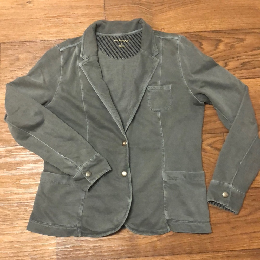 Grey/blue cotton blazer